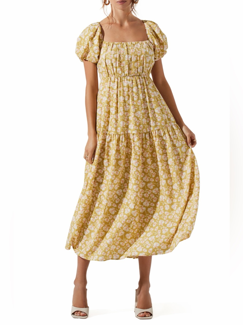 ASTR The Label Romantic Floral Maxi Dress Size L Wedding Guest cottagecore